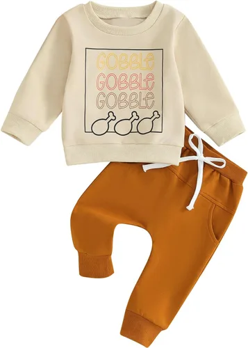 Vista 9 de Kaipiclos Ropa de Halloween para bebé niño, sudadera de otoño de manga larga, pantalones, 2 piezas, trajes de invierno y Navidad Fantasma de dibujos