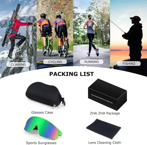 Vista 7 de ZHA ZHA Cycling Glasses, UV400 Sport Sunglasses for Men, Outdoor Cycling Sunglasses for Men Women Baseball Running