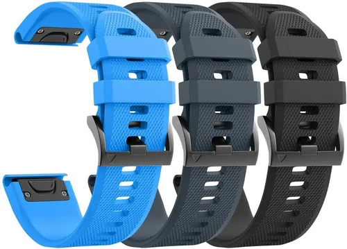 Vista 22 de ANCOOL - Correa para Garmin Fenix 5, de ajuste fácil, de silicona suave de 22 mm de ancho, correa de reloj para Garmin Fenix 5 Azul