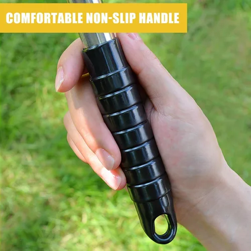 Vista 3 de Rastrillo para hojas, rastrillo de patio, rastrillo de hojas de jardín resistente para césped, rastrillo ajustable de metal resistente