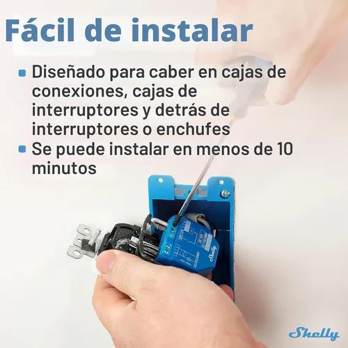 Vista 4 de Shelly Plus 1 UL Interruptor de relé inteligente WiFi con contactos secos Automatización del hogar Puerta de enlace Bluetooth Compatible