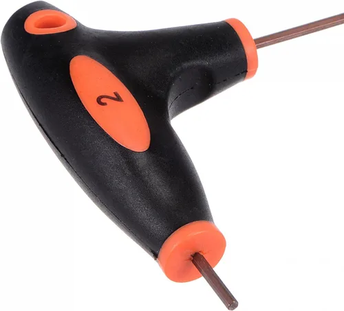 Vista 5 de uxcell Llave inglesa con mango en T de llave hexagonal de extremo de bola de 0.079 in, acero métrico S2