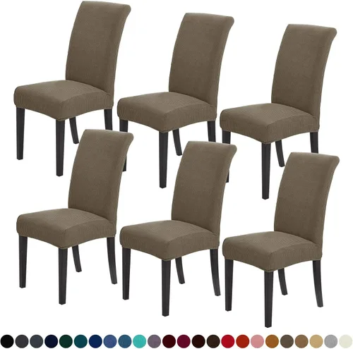 Vista 33 de Joccun - Juego de 2 fundas para sillas de comedor, fundas elásticas para sillas de comedor, fundas de asiento para sillas de comedor, funda de Negro
