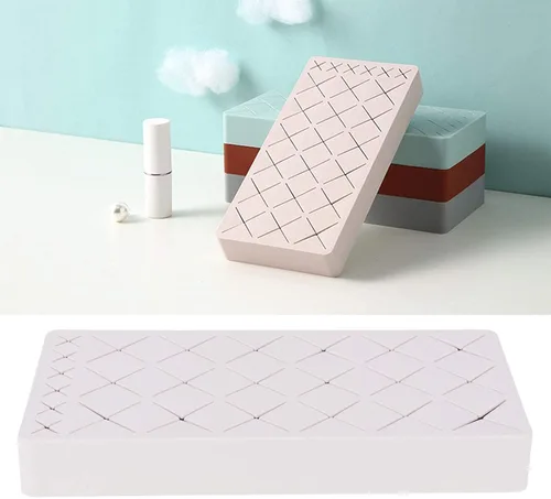 Vista 2 de TOPINCN Organizador de maquillaje cosmético de silicona para lápiz labial cosméticos titular caja de almacenamiento soporte de exhibición 24 ranuras