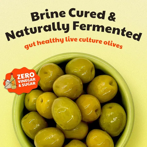 Vista 3 de Olive My Pickle Green Olives - Mantequilla sin hueso de 16 onzas 1 paquete de aceitunas Castelvetrano saludables de cultivo vivo sin hueso