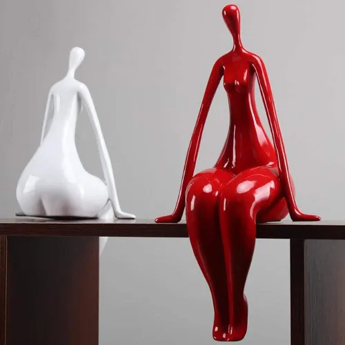 Vista 2 de D&LE Figuras de yoga, esculturas de resina modernas, arte abstracto, estatua de yoga para niña, para decoración de escritorio en casa, oficina