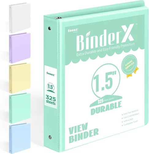 Vista 32 de BinderX - Carpeta de 3 anillos redondos extraduradera de 1 pulgada, se adapta a 175 hojas de papel de 8.5 x 11 pulgadas, cubierta personalizable