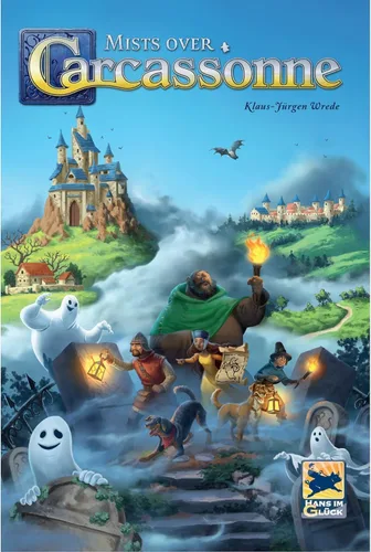 Vista 2 de Juego de mesa Mists Over Carcassonne Juego de estrategia de construcción de territorios Juego familiar cooperativo para niños y adultos A