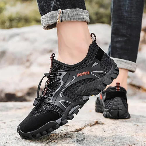 Vista 6 de Cmadolrs Zapatos de senderismo transpirables para hombre, zapatos deportivos de moda, zapatos de correr para hombre
