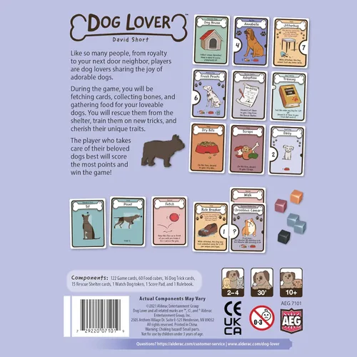 Vista 2 de Amante de perros, juego de cartas de colección de juego de dibujo familiar