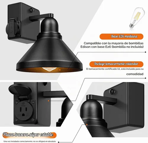 Vista 4 de Brightever Luces de pared para exteriores con sensor de movimiento, luces de porche del atardecer al amanecer, apliques de pared para exteriores