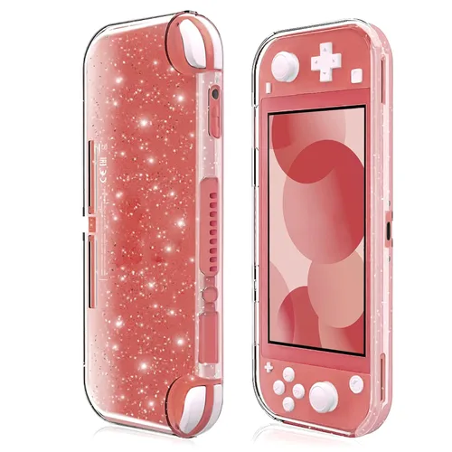 Vista 8 de DLseego Carrying Case for Nintendo Switch lite, Newest Design Portable Travel Carrying Case 4 in 1 Accessories Kit with 1 Pcs Glitter case, 2 Pcs