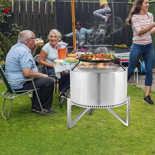 Vista 5 de Onlyfire - Soporte para fogata de acero inoxidable para estufa individual de 15 pulgadas y fogata de 19.5 pulgadas, accesorio para fogatas al aire