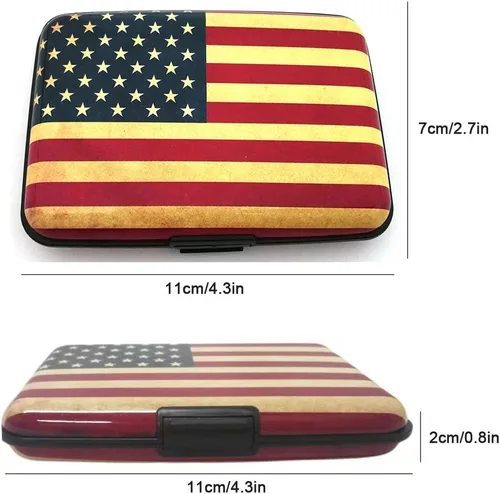 Vista 3 de Hifuler Tarjetero de aluminio con bloqueo RFID, práctico tarjetero para tarjetas bancarias, tarjeta de identificación, tarjeta de compras, tarjeta