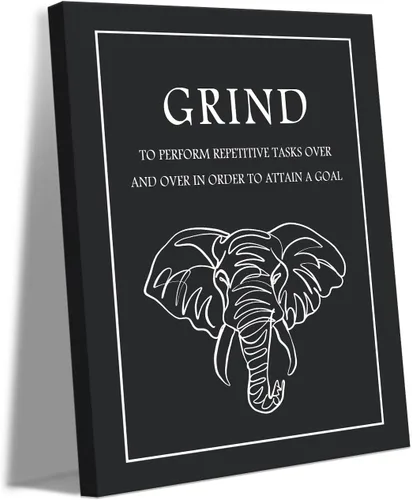 Vista 23 de Inspirational Hustle Wall Art - Lion Head withEncouraging Quotes Canvas Print Motivational Wall Decor, Black and White Office Picturtes Success
