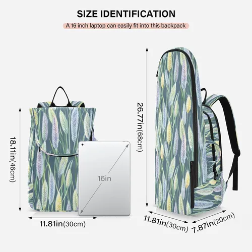 Vista 3 de Bolsa de tenis y bádminton resistente al agua flores verdes 3 raquetas bádminton bolsa para mujeres, hombres, adolescentes raquetas de tenis