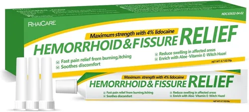 Vista 4 de Crema para hemorroides y fisuras, ungüento hemorroidal para picazón de acción rápida, hinchazón y alivio del dolor de máxima fuerza
