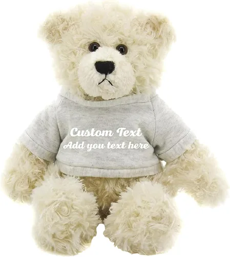 Vista 20 de Oso de peluche personalizado Brandon crema de 12 pulgadas, osos de peluche personalizados, gran regalo para San Valentín, graduación, cumpleaños