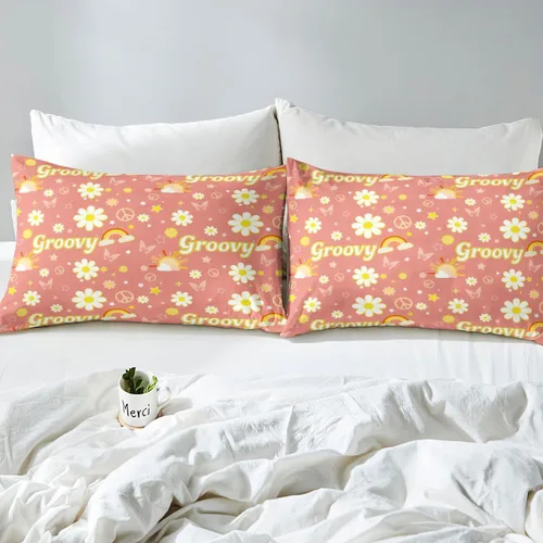 Vista 8 de Erosebridal Groovy - Sábana bajera ajustable de flores, tamaño individual, de los años 70S, 80S, 90S, 90S, vintage, floral, para niñas, mujeres