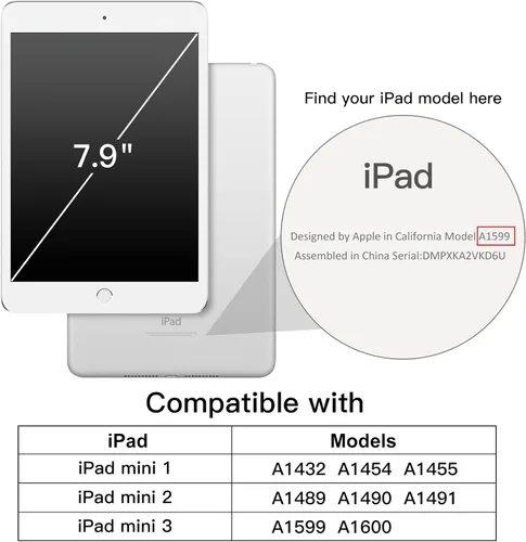 Vista 2 de JETech Funda para iPad Mini 1 2 3 (NO para iPad Mini 4), Smart Cover con función de encendido/apagado automático (Negro)