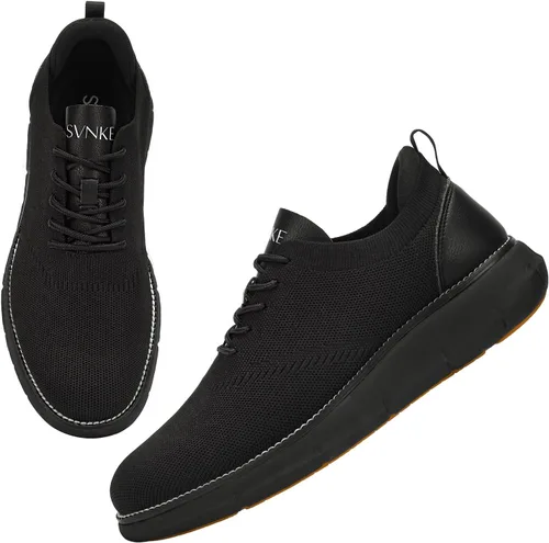 Vista 7 de Zapatos de vestir de malla para hombre, zapatos casuales de negocios, con cordones, zapatos Oxford ligeros, transpirables, cómodos, suela gruesa