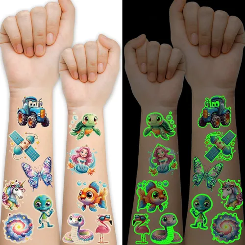 Vista 15 de 77 hojas de tatuajes temporales para mujeres y hombres, 17 hojas de tatuajes falsos de medio brazo de flores de playa, calaveras, atardeceres, 60
