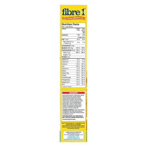 Vista 4 de Fibre 1 Cereal en racimo de miel, 425g/15oz.