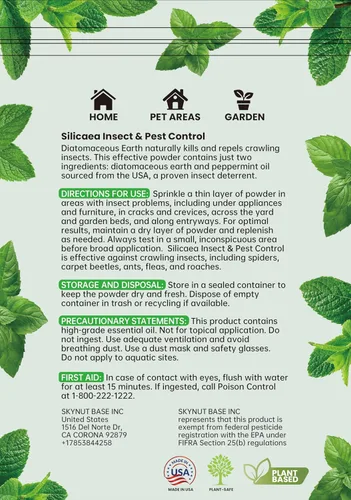 Vista 8 de Diatomaceous Earth - Polvo de menta natural de 1 libra, seguro para el hogar y el jardín