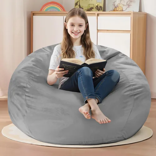 Vista 30 de Homguava - Sillón puff de 3 pies Sillón estilo puff grande de 3 pulgadas con relleno de espuma viscoelástica, sofá suave con funda de terciopelo