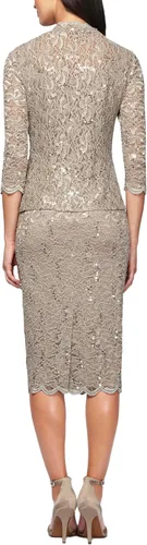 Vista 2 de Alex Evenings Women's Shift Dress with Lace Jacket (Petite and Regular)