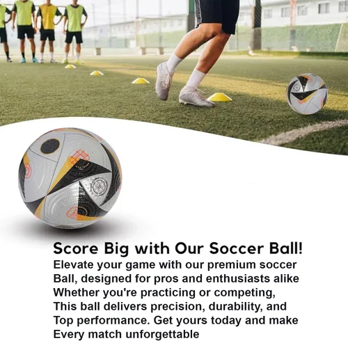 Vista 6 de Euro Cup Balón de fútbol Alemania - Tamaño 5, Fútbol de cubierta suave para adultos, ideal para entrenamiento, recreación y un