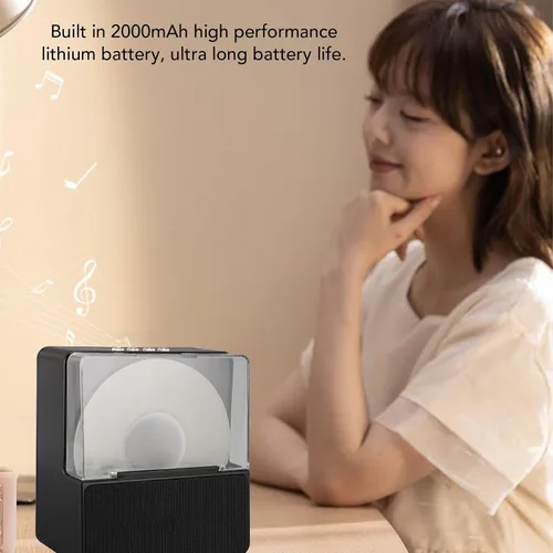 Vista 6 de Bluetooth Speaker with Night Light, 2 in 1 Retro Vintage Speaker Stereo Sound 2000mAh Wire less Tabletop Bluetooth Speaker for Bedroom Office Study