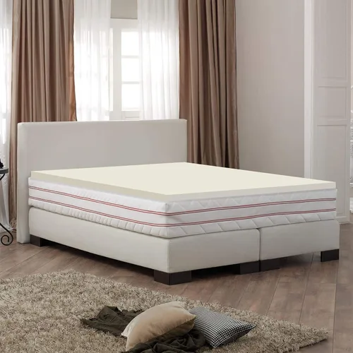 Vista 2 de Nutan Cubrecolchón de espuma transpirable de 2 pulgadas para soporte ortopédico, almohadillas de cama de apoyo premium con suavidad lujosa, cómodas