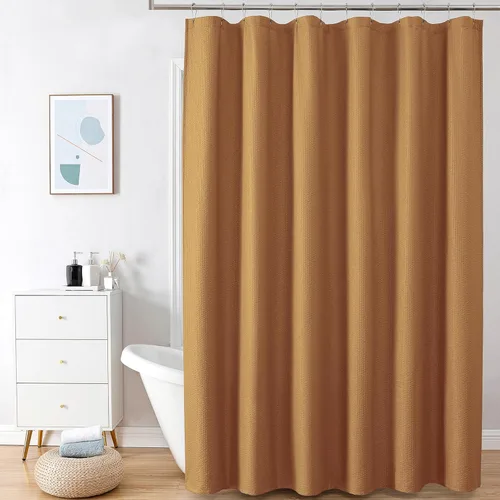 Vista 16 de OVZME Cortina de ducha de tela Berry Stall de 36 x 72 pulgadas, suave y gofre, pequeña cortina de ducha negra para baño con textura para un