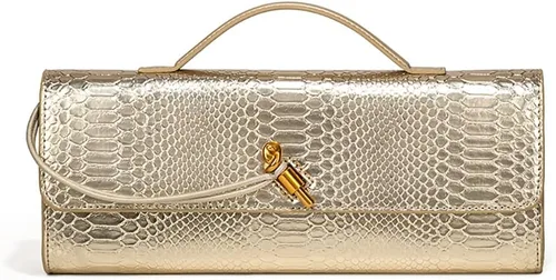 Vista 16 de Bolso de mano de cuero de moda para mujer, bolso de mano cruzado con estampado de cocodrilo