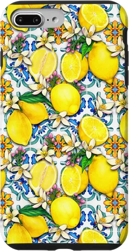 Vista 12 de Citrus Fruit Lemons Blue Tile Gardencore Farmcore Pattern Case for iPhone 17