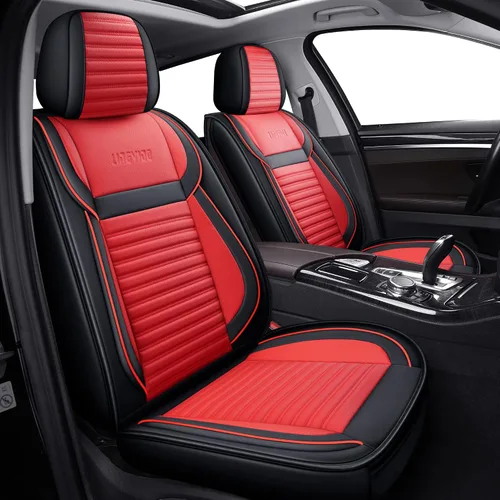Vista 18 de LINGVIDO - Fundas de piel sintética con respaldo para asiento de automóvil, transpirables, impermeables, universal y antideslizante, para SUV Beige