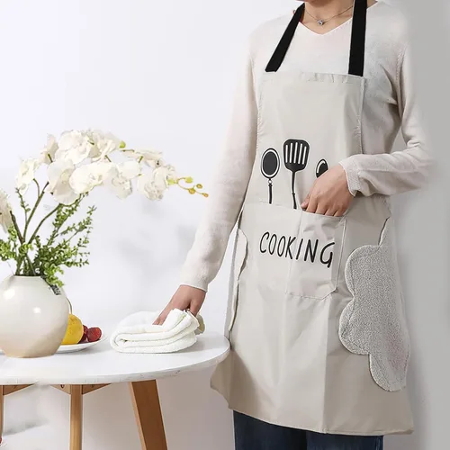 Vista 7 de Delantal profesional para cocinar con bolsillos, para hombres y mujeres, delantales con peto, resistentes al agua y al aceite, 1 paquete