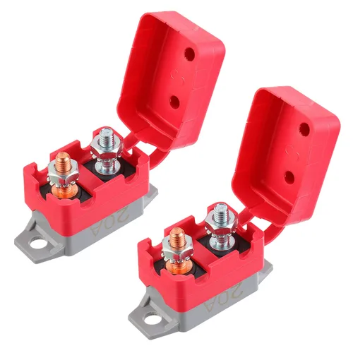 Vista 9 de Disyuntor de Circuito de Reinicio Automático de 15A 12V-24V con Cubierta Perno Prisionero para Cargadores de Batería Camiones Motores de Automóvil