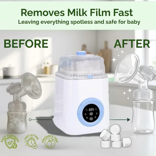 Vista 14 de Tabletas detergentes para lavar botellas, 120 unidades + 5 tabletas descalcificantes