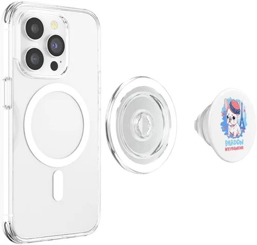 Vista 4 de Pardon My Frenchie - Divertido perro toro francés anime, PopSockets MagSafe PopGrip para iPhone