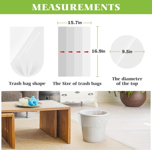 Vista 2 de Teivio Small Clear Trash Bags 1.2 Gallon 360 Count Bathroom Garbage Bags (Pack of 2)