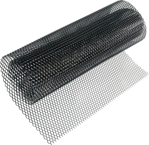 Vista 9 de Modengzhe Hoja de malla para parrilla de automóvil de 47 x 15.7 pulgadas, rollo de malla multifuncional de aleación de aluminio pintado negro
