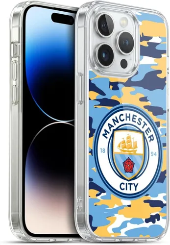 Vista 198 de Head Case Designs Funda de gel con licencia oficial del Manchester City Man City FC Blue Moon Badge Camou [protección de grado militar] compatible