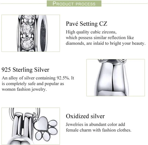 Vista 6 de Lindo dije colgante de gato apto para pandora, pulsera, collar, regalos para mujeres