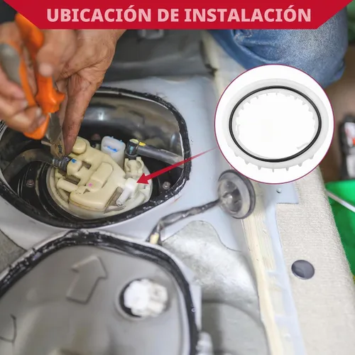 Vista 2 de No.7714448020 Retenedor de anillo de bloqueo de bomba de combustible con anillo de sello para Toyota Highlander 2004-2010 1 Set Blanco