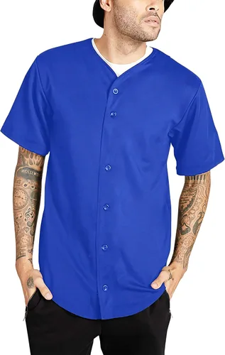 Vista 27 de Hat and Beyond camiseta de béisbol para hombre con botones hipster hip hop