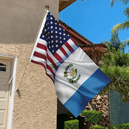 Vista 6 de Bandera de Guatemala América, 3 x 5 pies, decoración de doble cara para exteriores