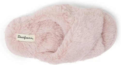 Vista 5 de Dearfoams Sandalias unisex Ava Furry Crossband Slide