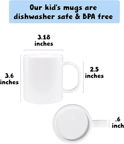 Vista 4 de Taza personalizada de dinosaurio para niños, con nombre e inicial, polímero ligero